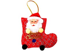 26786 [52-00407-003]ПОДАРОЧНЫЙ НОСОК 8СМ ГОЛОВА ДЕДА МОРОЗА