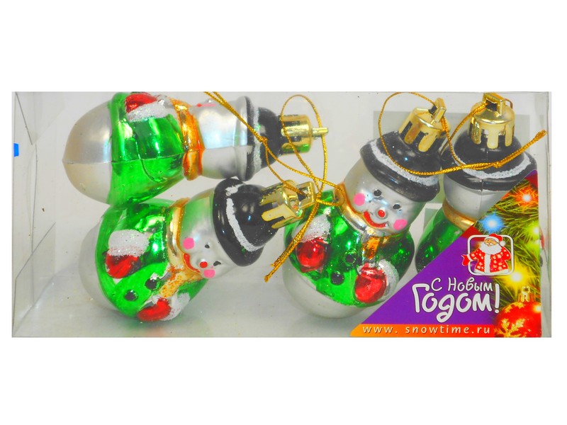 СНЕГОВИК  60ММ  4ШТ 1ЦВ ПРОЗРАЧНАЯ КОРОБКА 35-0111