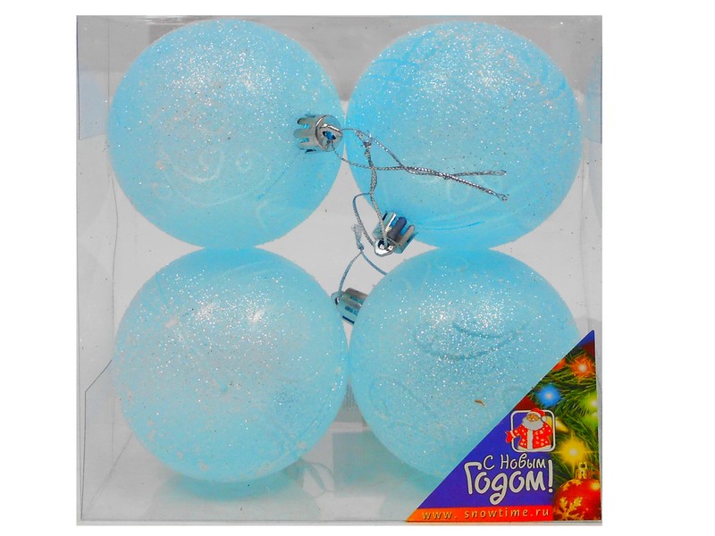 ШАР 80ММ С РИСУНКОМ 4ШТ 1ЦВ 2ВИДА ПРОЗРАЧНАЯ КОРОБКА 40-0007