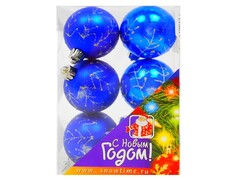 26823 [52-00102-055]ШАР 50ММ С РИСУНКОМ БЛЕСТЯЩИЙ/МАТОВЫЙ 6ШТ 1ЦВ ПРОЗРАЧНАЯ КОРОБКА 52-00102-055