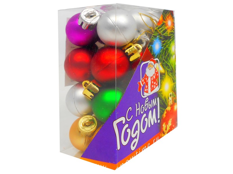 ШАР 20ММ МАТОВЫЙ 24ШТ 6ЦВ ПРОЗРАЧНАЯ КОРОБКА