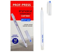 27974 [РШ-9766]Ручка шариковая "СИГМА" прозрачный корпус 0,7 мм СИНЯЯ (12штуп) РШ-9766