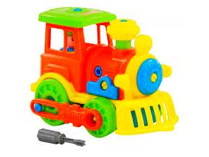 Конструктор-транспорт "Паровоз" 48 эл. в сеточке