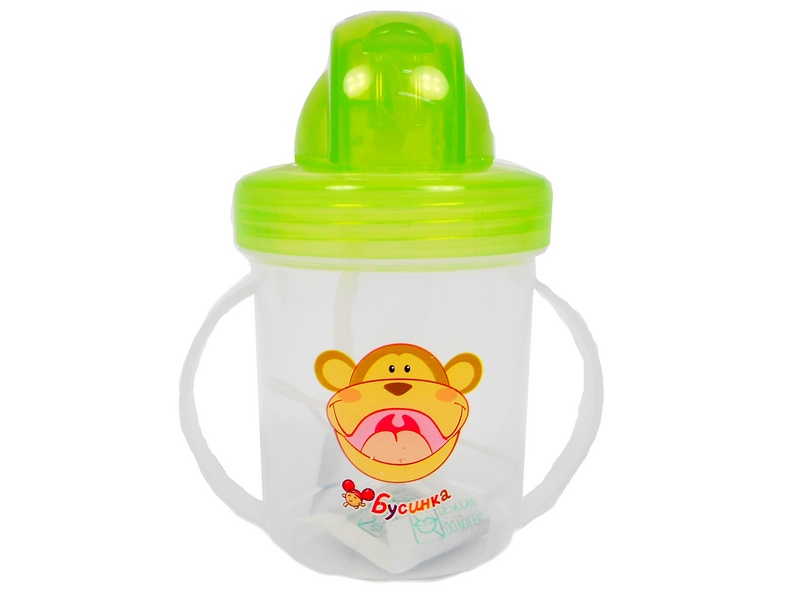 Поильник с ручками и трубочкой 250 мл 1204