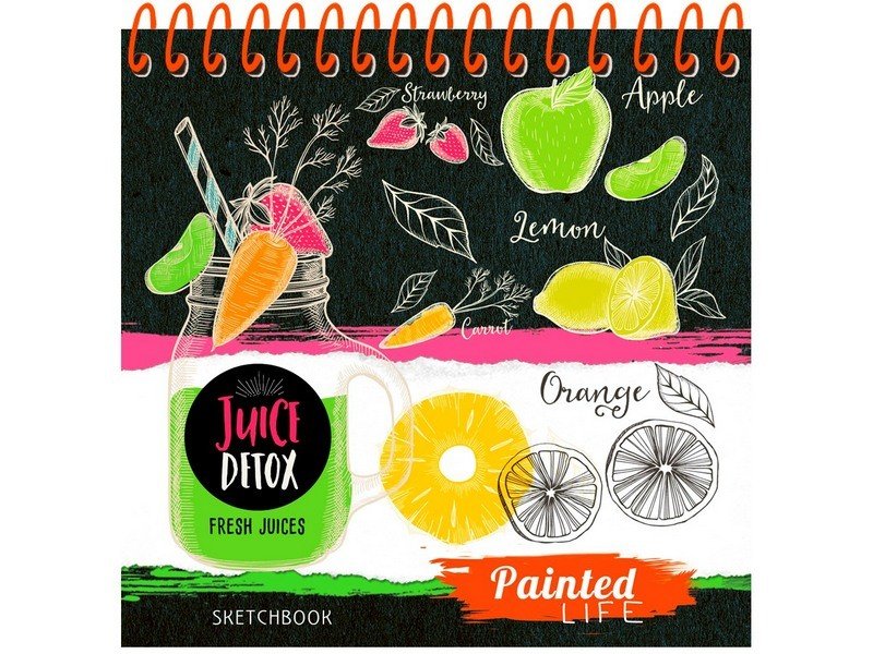 Скетчбук А6 80л "ЛИМОНАД" (спираль, мат. лам.)