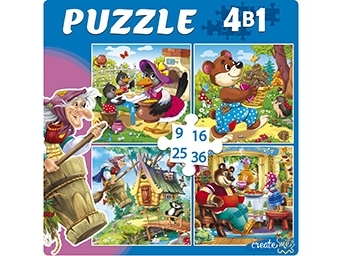 ПАЗЛЫ 4 в 1. ЛУЧШИЕ РУССКИЕ СКАЗКИ (9,16,25,36 эл.)
