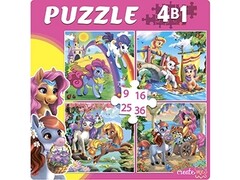 28522 [П-5809]ПАЗЛЫ 4 в 1. СКАЗОЧНЫЕ ПОНИ (9, 16, 25, 36 эл.)