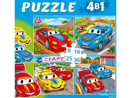 Купить оптом ПАЗЛЫ 4 в 1. СПОРТИВНЫЕ ТАЧКИ (9, 16, 25, 36 эл.) в Луганске