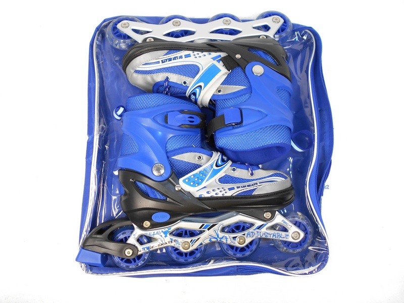 Ролики 34-38 р. (металл. рама, свет. колеса) в сумке 8101CM