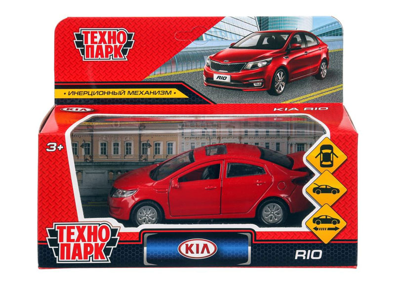 Купить оптом Технопарк. Машина "KIA RIO" металл. инерц. 12 см (открыв. двери, багажник) красный в Луганске