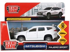 29392 [PAJERO-S-WT]Технопарк. Машина "MITSUBISHI PAJERO SPORT" металл. инерц. 12 см (открыв. двери, багажник) белый