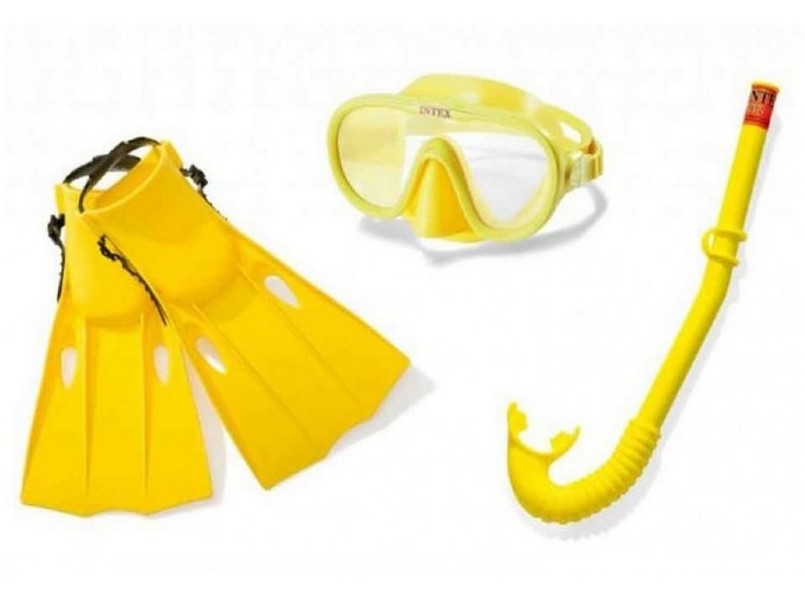 Набор для плавания маска, трубка и ласты размер 38-40 от 8 лет 55655
