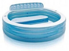 Бассейн "СЕМЕЙНЫЙ ОТДЫХ" с диваном и подстаканниками 224*216*76см, 640л 57190NP