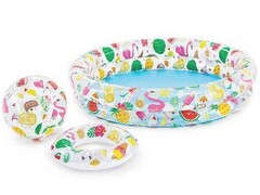 Бассейн "ФРУКТЫ " с мячом и кругом 122*25см, 114л 59460NP