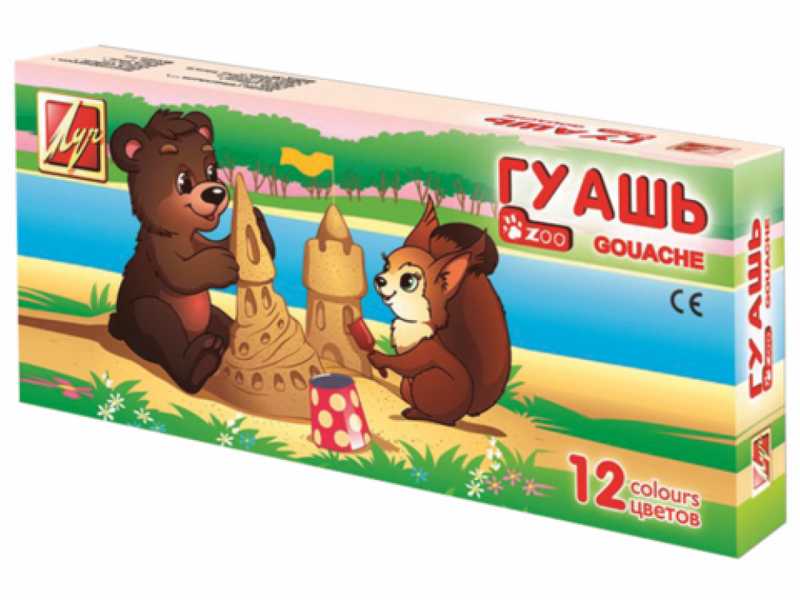 Купить оптом Гуашь ЛУЧ "ZOO" 12 цветов 15 мл в Луганске