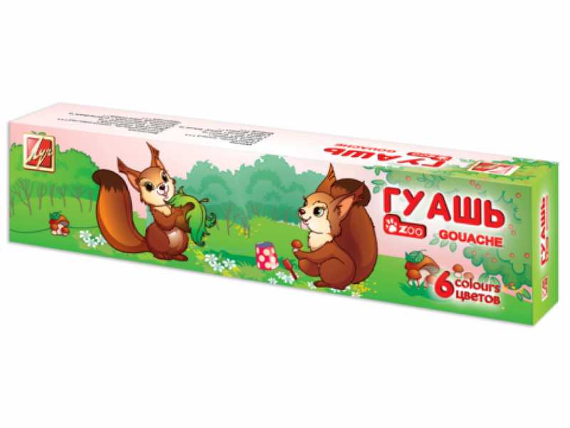 Купить оптом Гуашь ЛУЧ "ZOO" 6 цветов 15 мл в Луганске