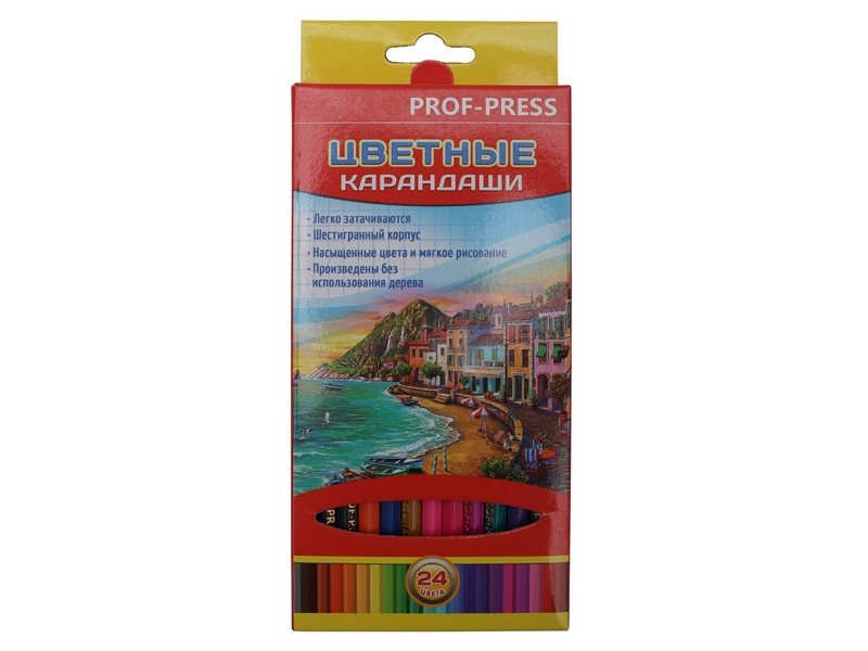 Карандаши цветные 2М гексаг. 24цв. КРАСОЧНЫЙ ПЕЙЗАЖ (гриф.d=2,65мм) КЦ-3270