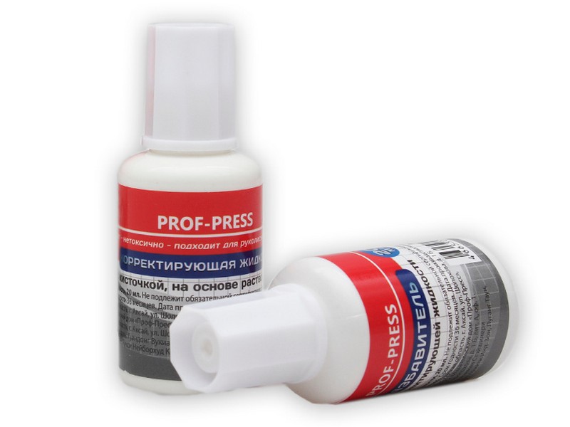 Корректирующая жидкость 20мл с кисточкой+растворитель 20мл