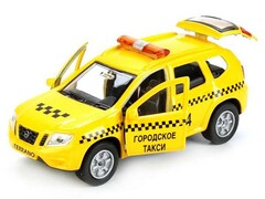 30812 [SB-17-47-NT(T)-WB]Технопарк. Машина "NISSAN TERRANO ТАКСИ" металл. инерц. 12 см (открыв. двери, багажник)
