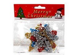 31582 [НУ-0030]Набор ёлочных подвесок 4 шт Лучистые снежинки 7 см НУ-0030