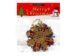 31584 [НУ-0035]Набор ёлочных подвесок 4 шт Нарядные снежинки 7 см НУ-0035