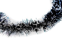 31600 [НУ-6516]Мишура зеленая "Первый снег" (зеленая с белыми кончиками) НУ-6516