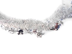 31602 [НУ-6520]Мишура серебряная Снежинка НУ-6520