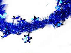 31603 [НУ-6522]Мишура синяя Снежинка НУ-6522