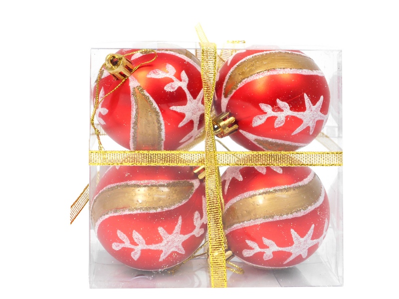 Набор красных ёлочных шаров "Новогодние узоры" НУ-6959