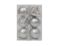 31613 [НУ-6986]Набор ёлочных матовых шаров "Серебряный бархат" 6 см 6 шт НУ-6986