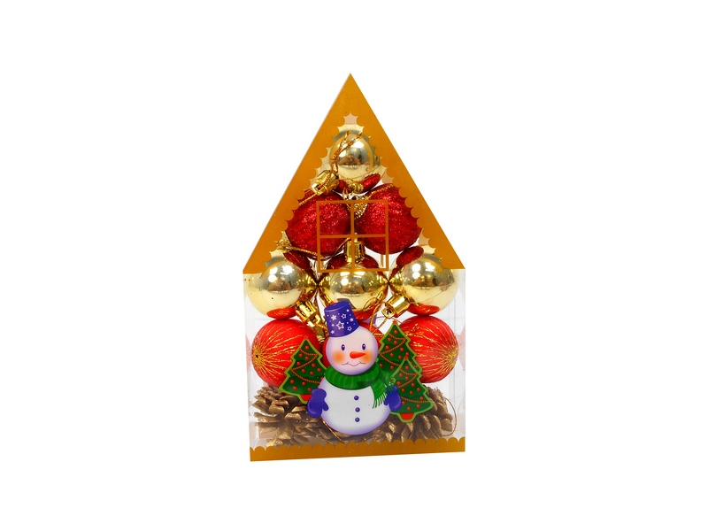 Набор красно-золотых украшений "НОВОГОДНИЙ ДОМИК" 4 см 12 шт НУ-4413