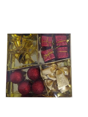 Набор красных, золотых украшений "Новогодний микс" 3 см 16 шт НУ-4420