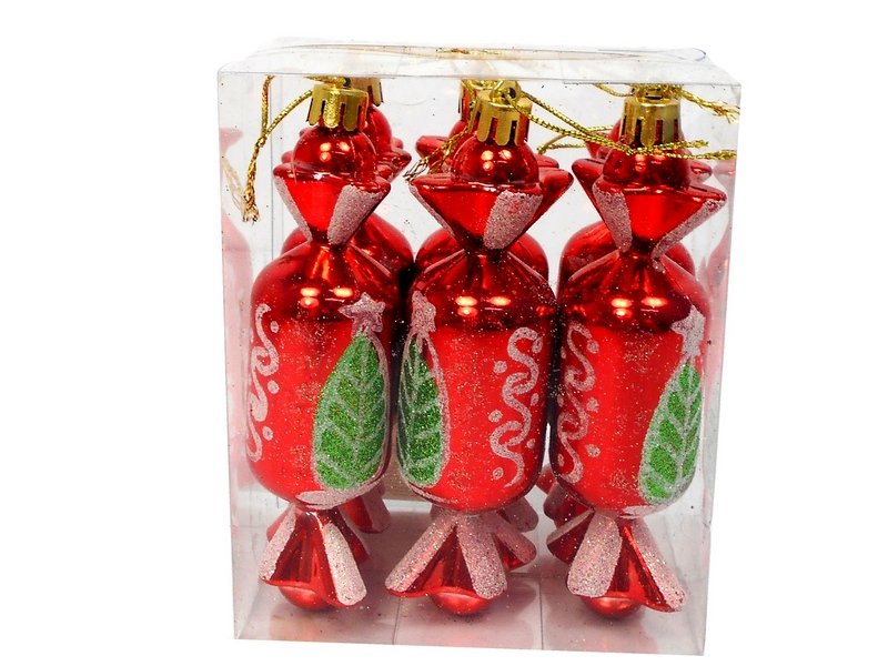 Набор ёлочных подвесок "Конфетки" 12,5 см 6 шт НУ-8349