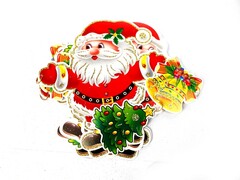 31663 [НУ-8306]Гирлянда картонная "Дед Мороз" 1,8 м глиттер НУ-8306