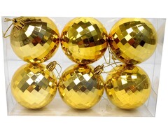 31692 [НУ-0436]Набор ёлочных шаров Диско 6 шт 7 см НУ-0436
