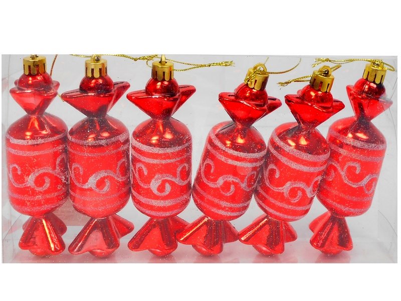 Набор ёлочных подвесок Конфеты 6 шт 12 см НУ-0449