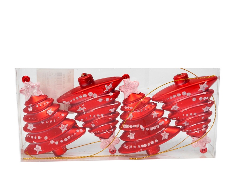 Набор ёлочных подвесок Красивая ёлка 4 шт 10 см НУ-0450