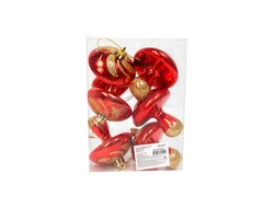 31697 [НУ-0455]Набор ёлочных подвесок Грибочки 6 шт 6 см НУ-0455