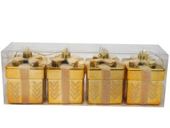 31698 [НУ-0456]Набор ёлочных подвесок Красивые подарки 4 шт 8 см НУ-0456