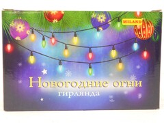 31721 [НУ-6560]Гирлянда метражная 9 м, 100 белых ламп, прозрачная нить, 8 режимов НУ-6560