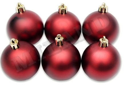 Набор матовых ёлочных шаров "Бордовый бархат" (6 шт) НУ-6950