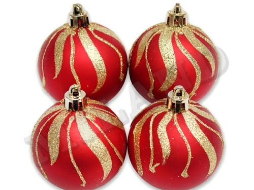 Набор красных матовых ёлочных шаров "Морозные узоры" НУ-6960