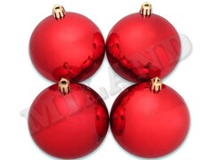 31784 [НУ-6972]Набор красных глянцевых ёлочных шаров "Зеркальный шёлк" НУ-6972