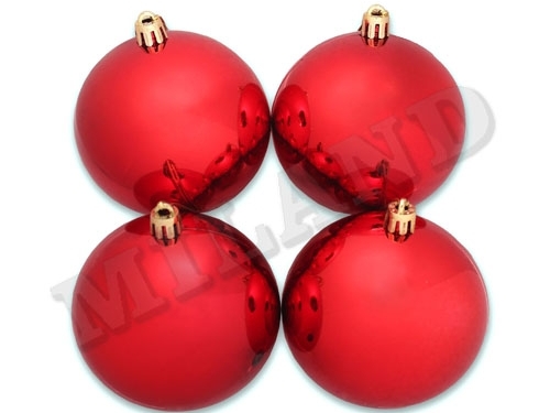 Набор красных глянцевых ёлочных шаров "Зеркальный шёлк" НУ-6972