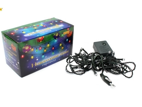 Гирлянда метражная 3.5 м, 50 фиолетовых ламп, прозрачная нить, 8 режимов НУ-6546