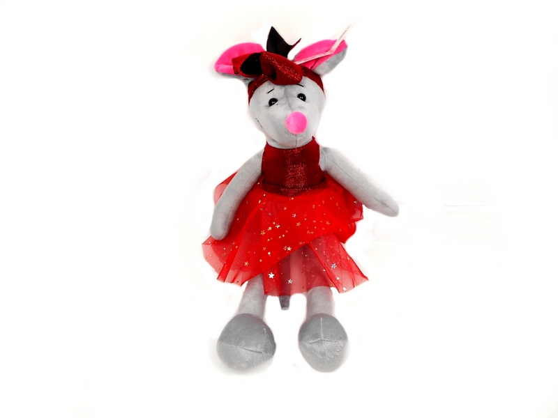 Мышка Рози в красном платье 50см 201910/29/50