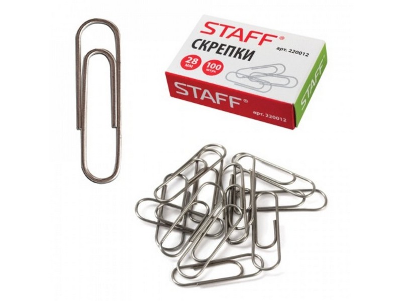 Скрепки "STAFF" 28мм 100шт