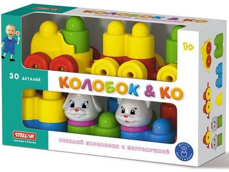 Конструктор «Колобок и компания» 30 дет. с паровозиком