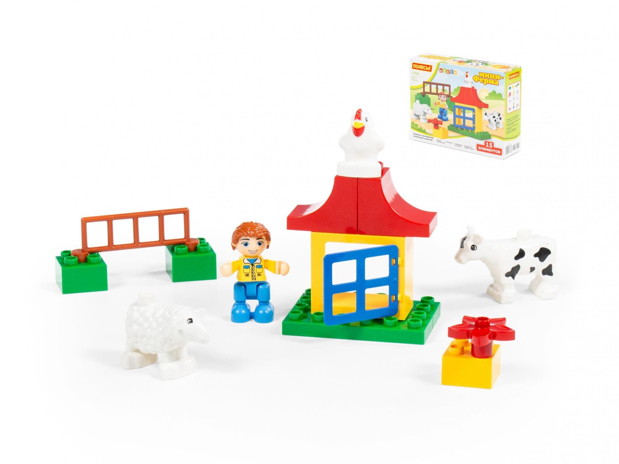 Конструктор "Макси" - "Мини-Ферма" 15 эл. в коробке