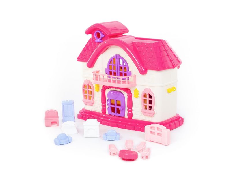 Купить оптом Кукольный домик "Сказка" с набором мебели 12 эл. в пакете в Луганске
